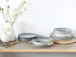 CreaTable Tafelservice Mexico blau Steingut 18 tlg.