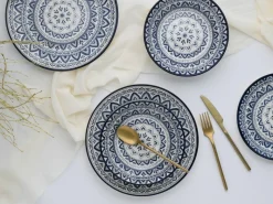 CreaTable Tafelservice Mexico blau Steingut 18 tlg.