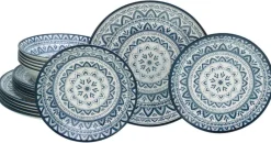 CreaTable Tafelservice Mexico blau Steingut 18 tlg.