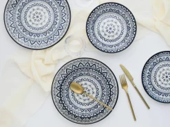 CreaTable Tafelservice Mexico blau Steingut 18 tlg.