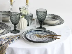 CreaTable Tafelservice Mexico blau Steingut 18 tlg.