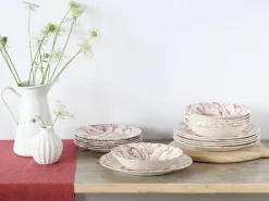 CreaTable Tafelservice Venecia rot Steingut 18 tlg.
