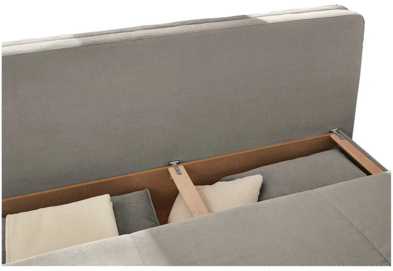 Dauerschlafsofa grau Microfaser B/H/T: ca. 202x87x106 cm