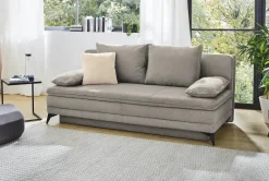 Dauerschlafsofa grau Microfaser B/H/T: ca. 202x87x106 cm