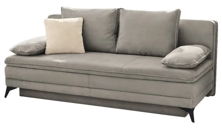 Dauerschlafsofa grau Microfaser B/H/T: ca. 202x87x106 cm
