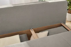Dauerschlafsofa grau Microfaser B/H/T: ca. 202x87x106 cm