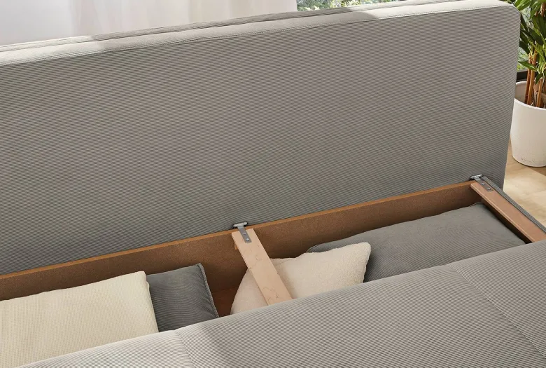 Dauerschlafsofa grau Microfaser B/H/T: ca. 202x87x106 cm