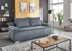 Dauerschlafsofa Lenon grau Microfaser B/H/T: ca. 207x94x90 cm