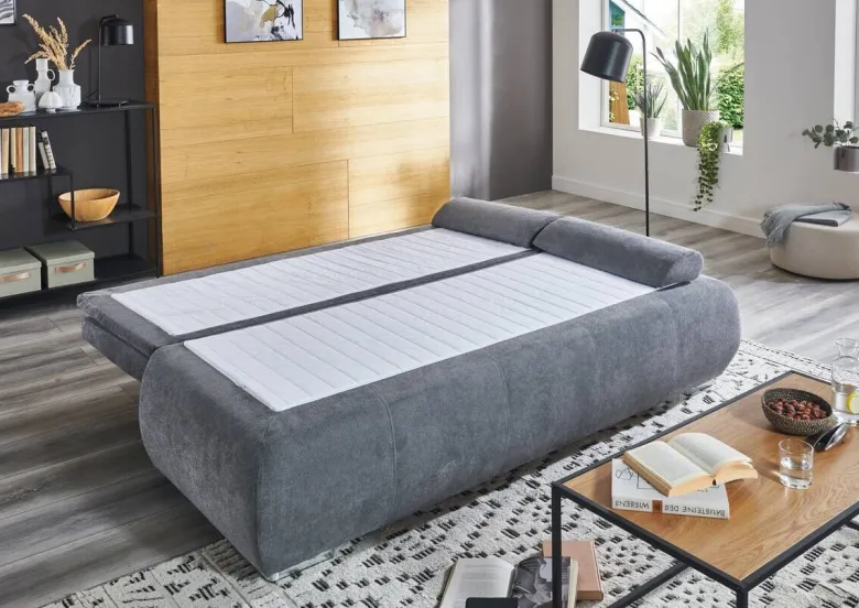 Dauerschlafsofa Lenon grau Microfaser B/H/T: ca. 207x94x90 cm