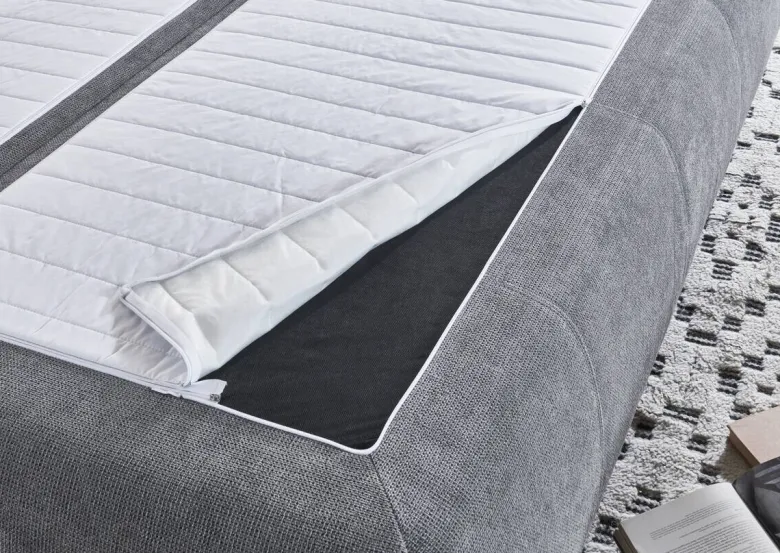 Dauerschlafsofa Lenon grau Microfaser B/H/T: ca. 207x94x90 cm