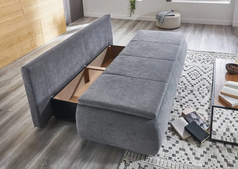 Dauerschlafsofa Lenon grau Microfaser B/H/T: ca. 207x94x90 cm