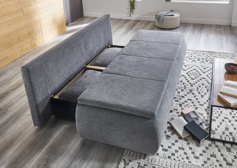 Dauerschlafsofa Lenon grau Microfaser B/H/T: ca. 207x94x90 cm