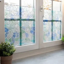 d-c-fix Dekofolie Ornamentglas blau türkis B/L: ca. 45x200 cm