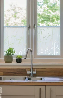 d-c-fix Fensterfolie Bamboo weiß transparent B/L: ca. 67,5x150 cm