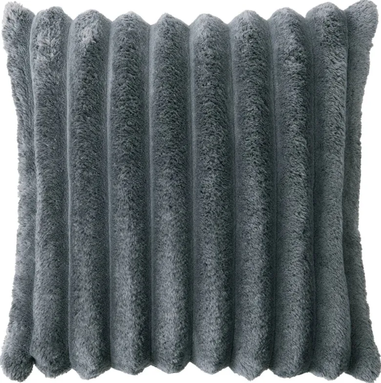 Dekokissen Luxus Flanell anthrazit Polyester B/L: ca. 45x45 cm