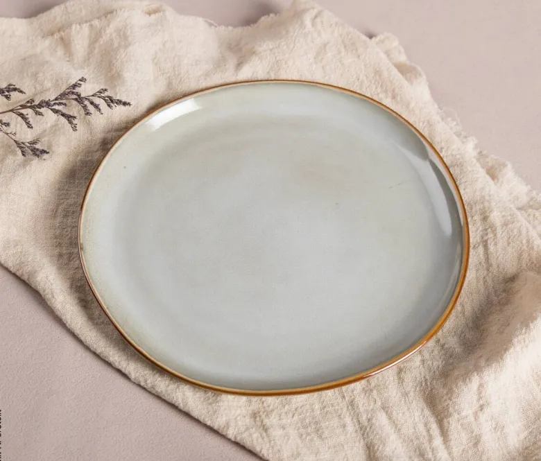 Dessertteller beige Steinzeug D: ca. 20,5 cm