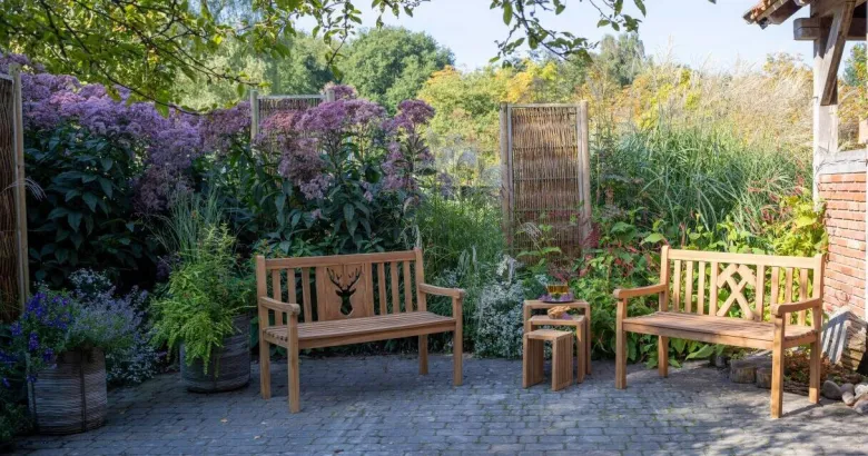 deVries Gartenbank Woodie natur Teakholz B/H/T: ca. 120x89x60 cm
