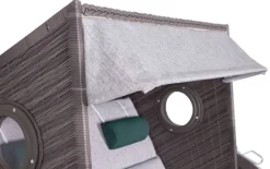 deVries Strandkorb PURE Wave XL grey Des. 484 grau Kunststoff B/H/T: ca. 140x160x80 cm