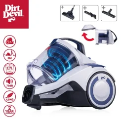 Dirt Devil Bodenstaubsauger grau rot blau B/H/L: ca. 29x36x49,5 cm