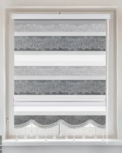 Doppelrollo Djerba silber B/L: ca. 120x160 cm