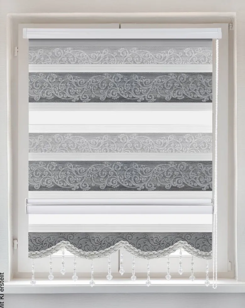 Doppelrollo Djerba silber B/L: ca. 120x160 cm