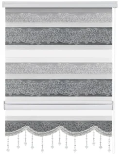 Doppelrollo Djerba silber B/L: ca. 120x160 cm