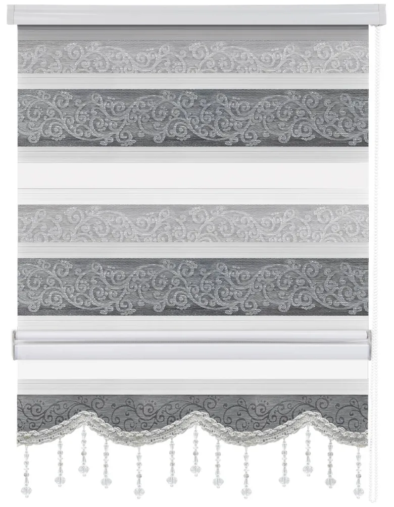 Doppelrollo Djerba silber B/L: ca. 120x160 cm