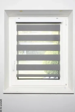Doppelrollo mit Blende grau B/L: ca. 60x160 cm