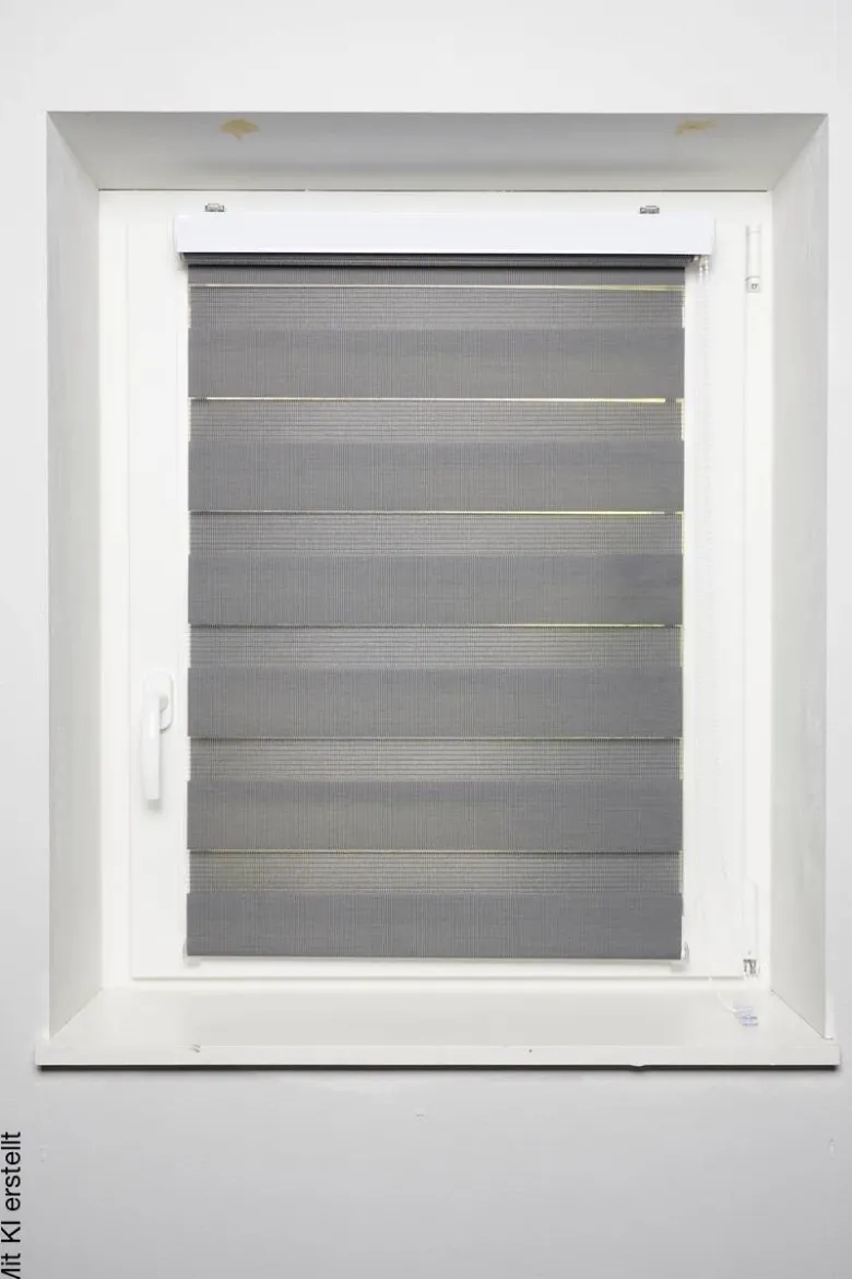 Doppelrollo mit Blende grau B/L: ca. 60x160 cm