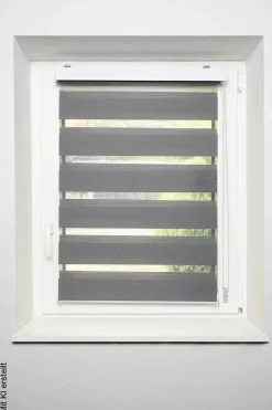 Doppelrollo mit Blende grau B/L: ca. 60x160 cm