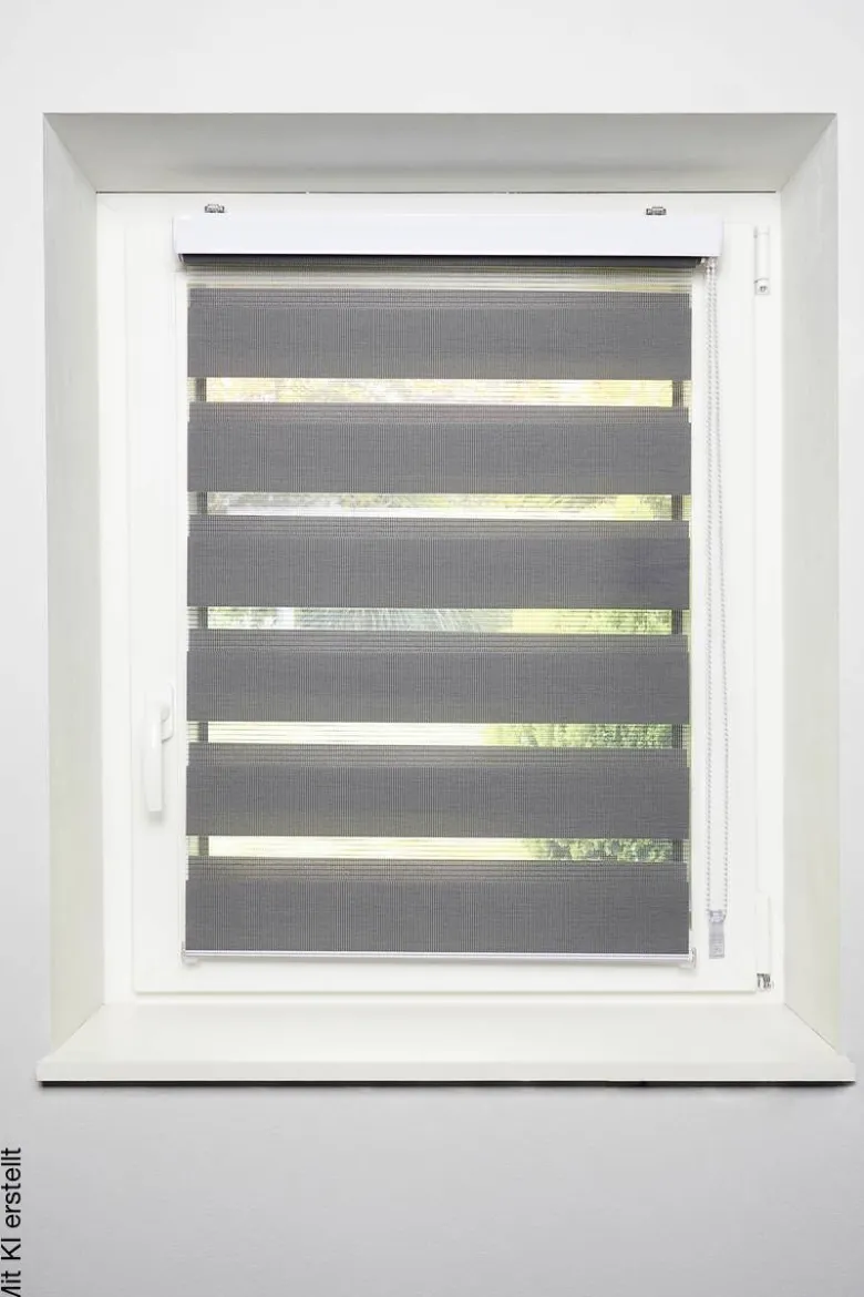 Doppelrollo mit Blende grau B/L: ca. 60x160 cm