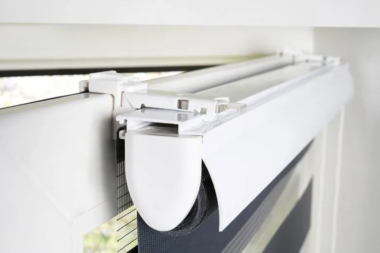 Doppelrollo mit Blende grau B/L: ca. 60x160 cm