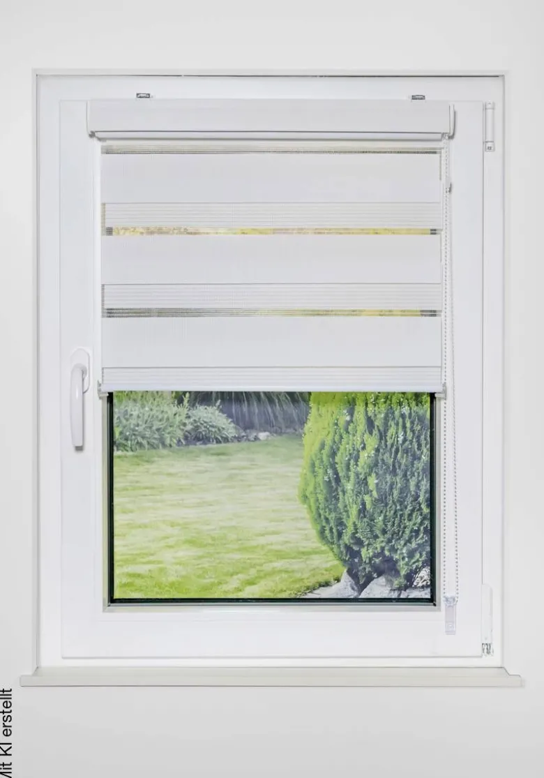 Doppelrollo mit Blende grau B/L: ca. 60x160 cm