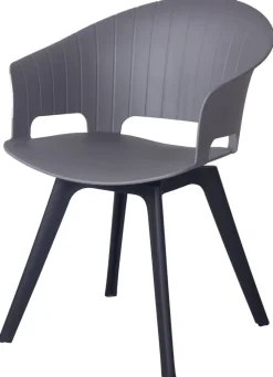 Drehstuhl Birte grau schwarz Kunststoff B/H/T: ca. 52x82x55 cm
