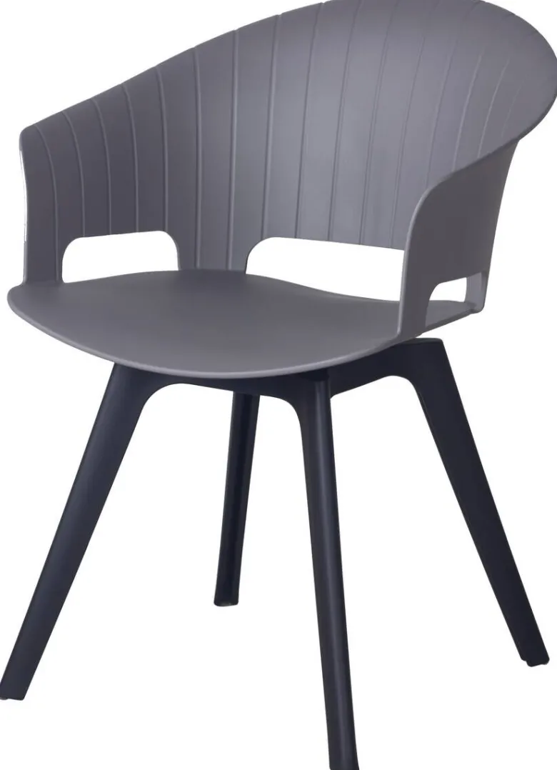 Drehstuhl Birte grau schwarz Kunststoff B/H/T: ca. 52x82x55 cm
