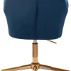 Drehstuhl blau Samt Eisen