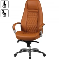 Drehstuhl braun Leder