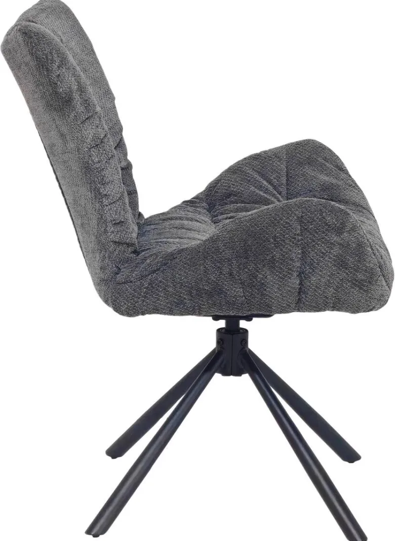 Drehstuhl Brest grau Webstoff B/H/T: ca. 67x91x65 cm