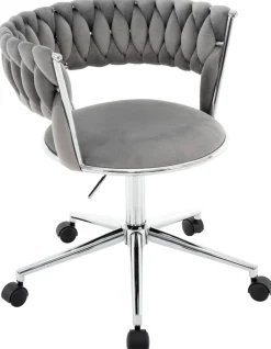 Drehstuhl FM-2393 grau Chrom B/H/T: ca. 59x79,5x56 cm