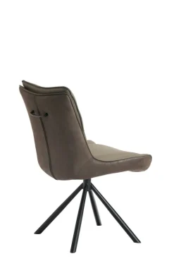 Drehstuhl grau braun Leder Stoff B/H/T: ca. 57x92x69 cm