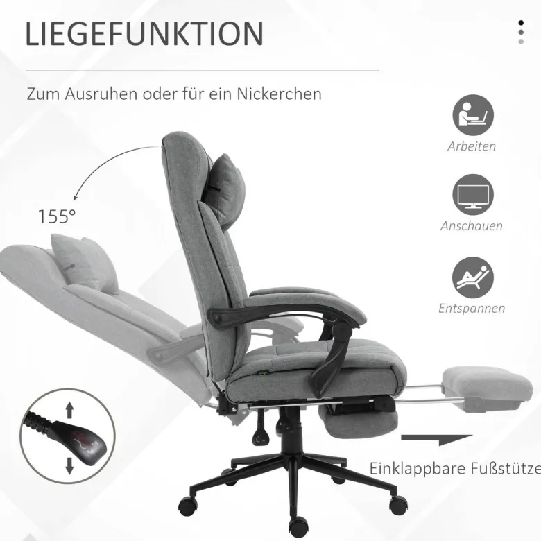 Drehstuhl 921-282GY hellgrau