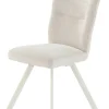 Drehstuhl hellbeige weiß Microfaser Metall B/H/T: ca. 46x86x61 cm