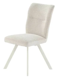 Drehstuhl hellbeige weiß Microfaser Metall B/H/T: ca. 46x86x61 cm