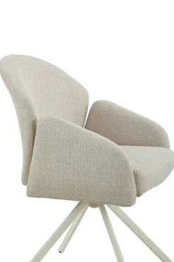 Drehstuhl Holly creme Microfaser Webstoff B/H/T: ca. 57x84x61 cm