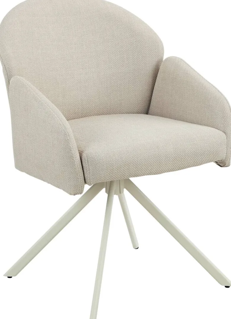 Drehstuhl Holly creme Microfaser Webstoff B/H/T: ca. 57x84x61 cm