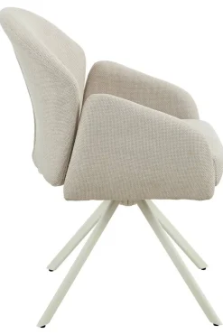 Drehstuhl Holly creme Microfaser Webstoff B/H/T: ca. 57x84x61 cm
