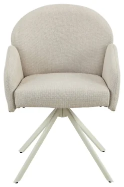 Drehstuhl Holly creme Microfaser Webstoff B/H/T: ca. 57x84x61 cm