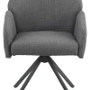 Drehstuhl Holly grau Microfaser Webstoff B/H/T: ca. 57x84x61 cm