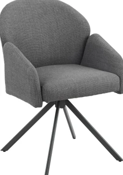Drehstuhl Holly grau Microfaser Webstoff B/H/T: ca. 57x84x61 cm