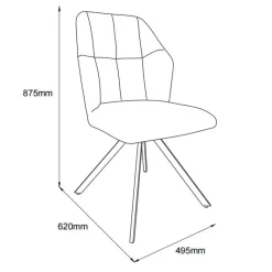 Drehstuhl Lara beige schwarz Webstoff Metall
